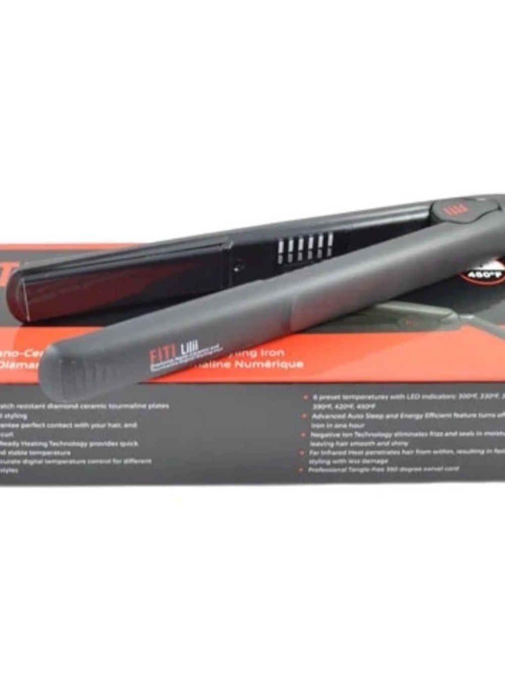 Black Ceramic Hair Iron with Digital Controls